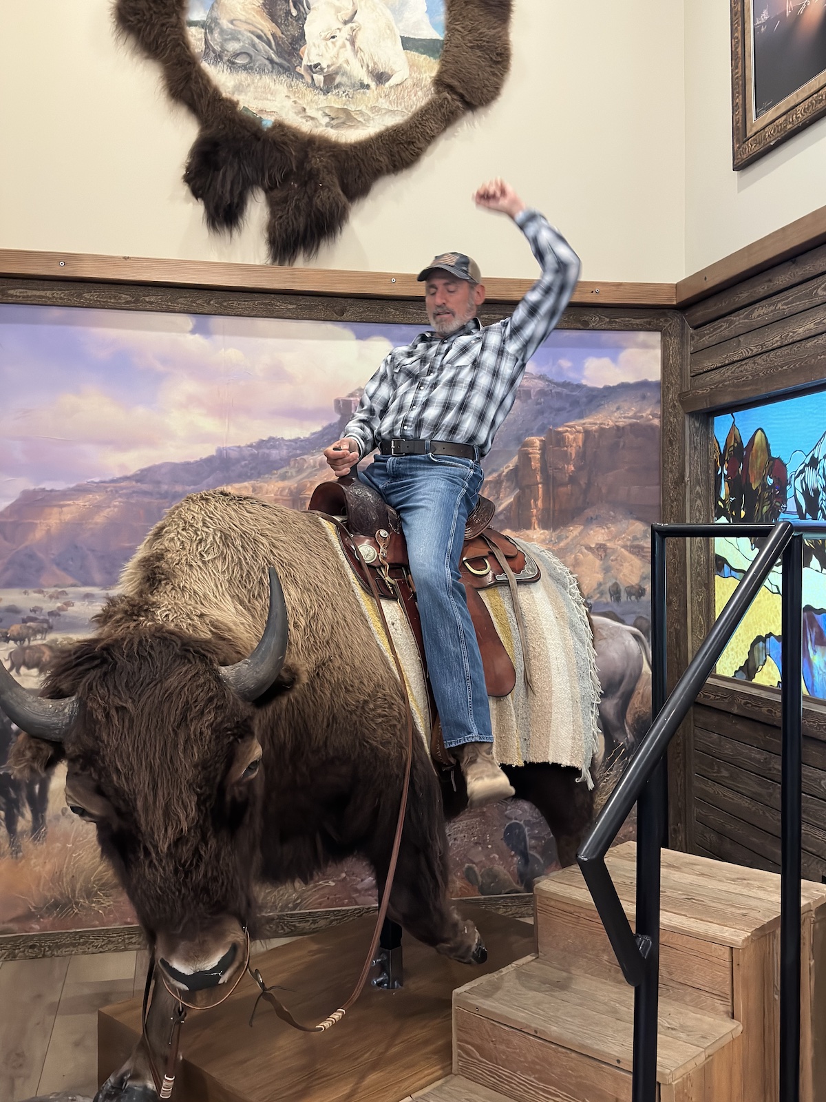 Jonathan riding the bull