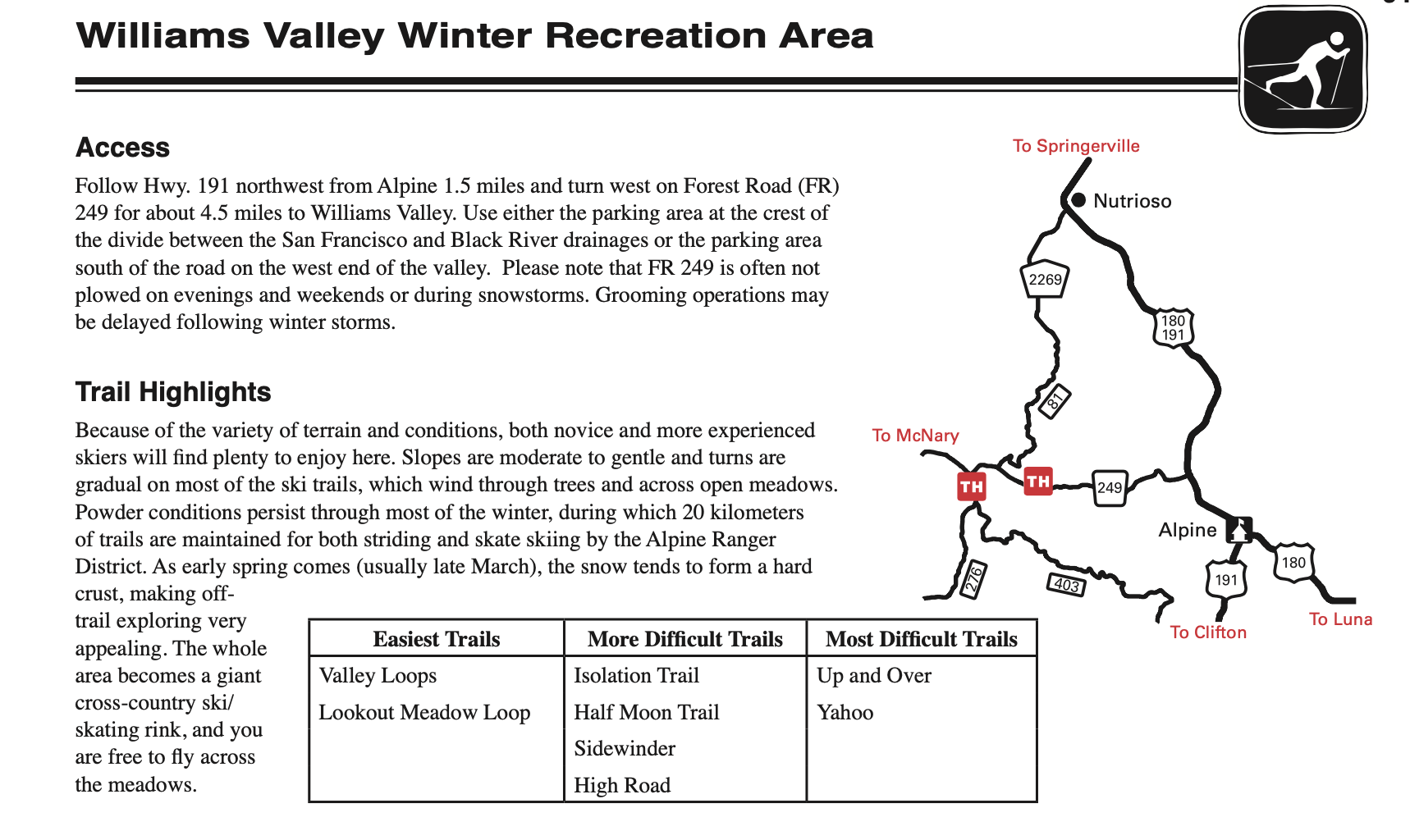 Williams Valley Winter Recreation Area