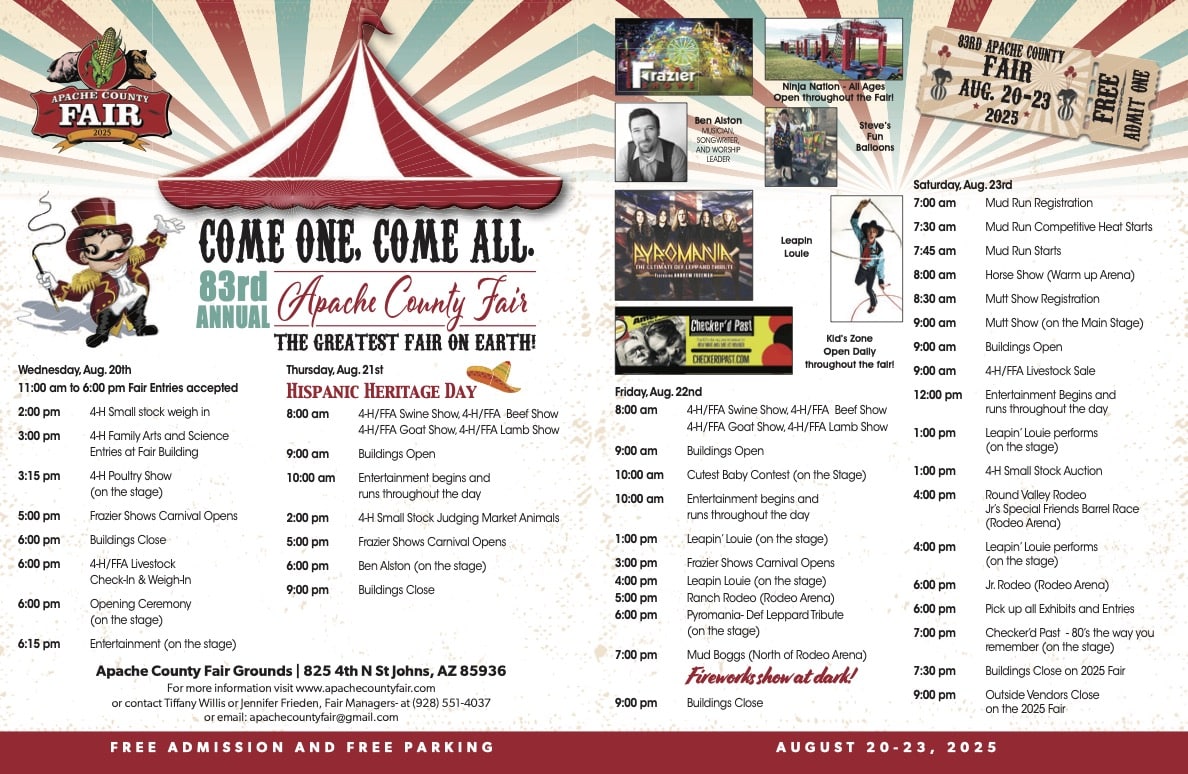 Apache County Fair Schedule