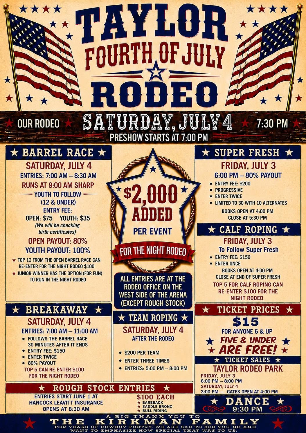 Taylor Arizona Independence Day and Rodeo