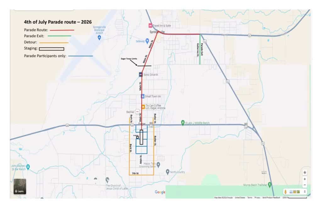 ROUND VALLEY'S 4TH OF JULY CELEBRATION Parade Route Map
