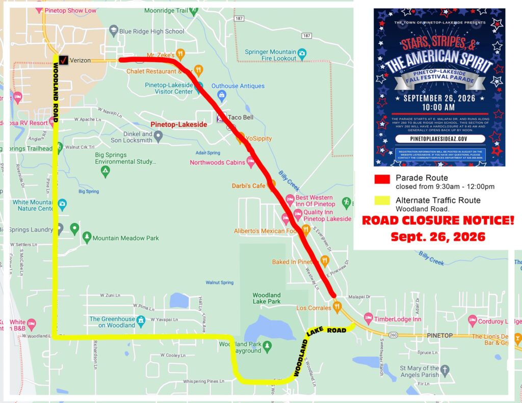 Fall Festival Road Closure Map